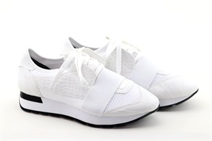 Seç 1030 Bayan Sneakers Spor Ayakkabi Beyaz Kroko